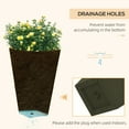 thumbnail image 5 of 28" Tall Outdoor Planters, Set Of 3 Large Taper Planters With Drainage Holes And Plug, Faux Wood Plastic Flower Pots For Outdoor, Indoor, Garden, Patio, Dark Brown, 5 of 9