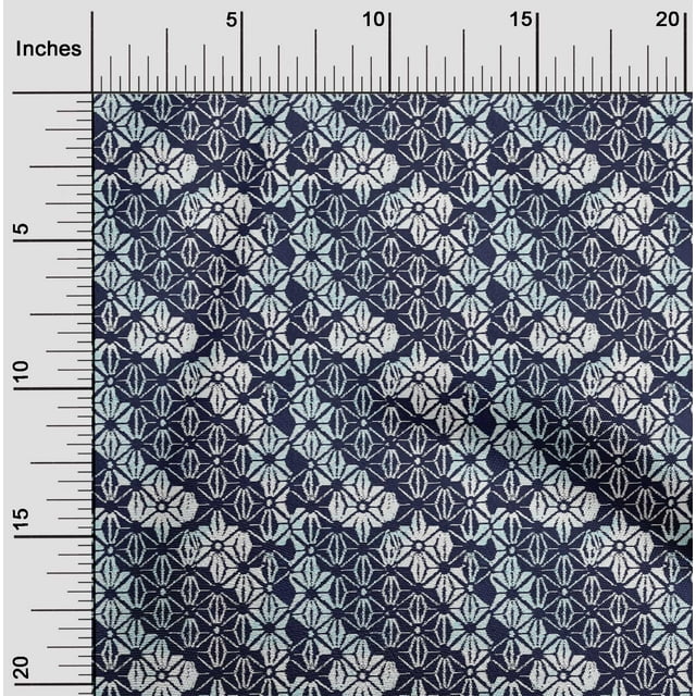 oneOone Organic Cotton Voile Fabric Check Kasuri Print Fabric BTY 42 Inch Wide