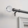 thumbnail image 5 of EXCLUSIVE HOME Crystal Ball 1" Curtain Rod and Coordinating Finial Set, Gunmetal, Adjustable 36"-72", 5 of 5