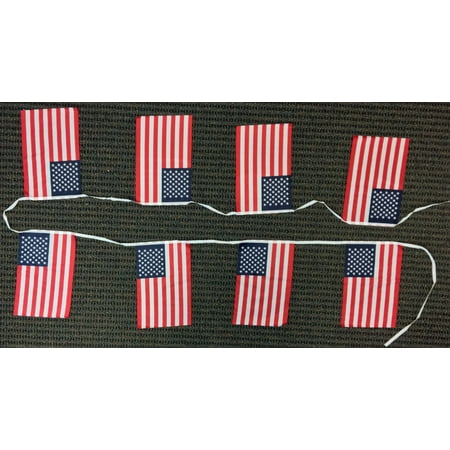 8x12 Inch American Pennant Flag Banner String 13 Feet Long United States USA New