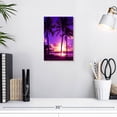 thumbnail image 3 of Elephant Stock Serenity Beach Wall Art - Vertical Canvas Wall Art - Living Room Wall Decor - Beach Canvas - Purple And Pink Decor - 8" x 12", 3 of 8