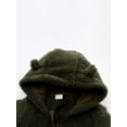 thumbnail image 3 of Arvbitana Infant Baby Girls Boys Plush Hooded Jumpsuit Solid Color Long Sleeve Zipper Fuzzy Footies Rompers Newborn Casual Daily Clothes 3M 6M 9M 12M, 3 of 8