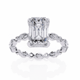 thumbnail image 2 of 2.80 CT Radiant Cut IGI Certified Lab Created Diamond Side Marquise And Round Diamond, 18k Gold Wedding Ring, Prongs Engagement Ring For Her, 2 of 4