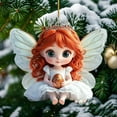 thumbnail image 4 of TanSiDing 1pcs Christmas Tree Ornaments Hanging Decorations, Acrylic Angel Design, Festive Home & Car Decoration, Holiday Gift for Family & Friends, 4 of 6