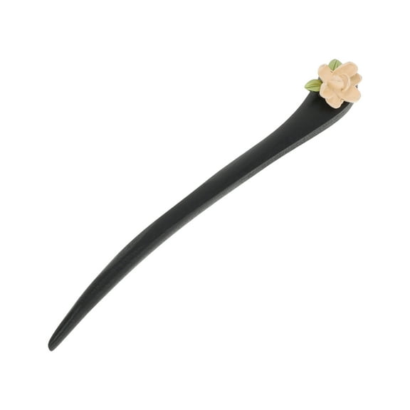 Unique Bargains 1 Pc Hair Chopstick Gardenia Hair Hairpin for Women Black Pink
