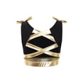 thumbnail image 4 of Haitryli Kids Girls Metallic Sports Tank Tops Sleeveless Rhinestone Dance Crop Top Jazz Hip Hop Ballet Vest Gold 8, 4 of 7