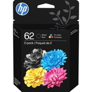 HP 62 Tri-Clr/Blk Ink Crtg Combo 2-Pack