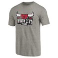 thumbnail image 2 of Men's Gray Windy City Bulls Distressed Primary Tri-Blend T-Shirt, 2 of 3