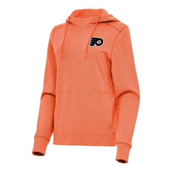 Women's Antigua Heather Orange Philadelphia Flyers Justice Pullover Hoodie