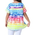 thumbnail image 4 of DARING DIVA Women's Plus Pleated Front Casual Blouse 4X Rainbow, 4 of 6