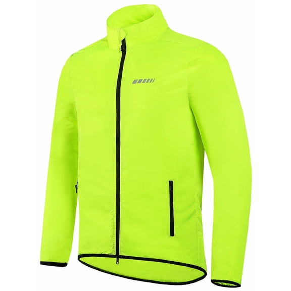 Qualidyne Cycling Jacket for Men,Windproof Lightweight Running Windbreaker, Breathable Quick Dry Reflective Biking Coat