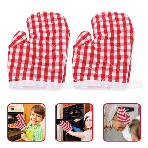 ULTNICE Toddler Oven Mitt Kids Oven Mits Polyester Heat Resistant for Parent-Child Activities 1 Pair