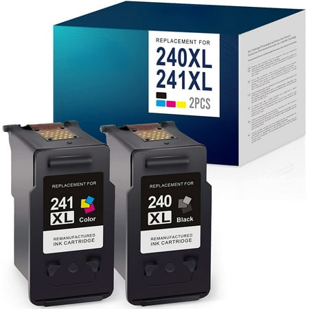 For 240XL 241XL Remanufactured Ink Cartridge Replacement for Canon 240 241 241XL PG-240 CL-241 use with PIXMA MG3620 MG3600 MG3520 MG3220 TS5120 Printer Black Color 240XL（Sold in 2 boxes） PIXMA 240XL black ink cartridge CL-241XL color ink cartridge combo pack include compatible ink for canon ink cartridges 240 and 241 240 XL black ink cartridge CL-241XL color for Canon page yield: 240XL Black ink cartridge is 630 pages and 241XL Color ink cartridge is 560 pages at 5% coverage Compatible Printers: Canon Pixma TS5120  MX372  MX392  MX432  MX439  MX452  MX459  MX470  MX472  MX479  MX512  MX522  MX532  MG3620  MG3120  MG3122  MG3220  MG3222  MG3522  MG3520 MG2120  MG2220  MG4120  MG4220 High standard production for more stable and smoother printing Print effect is more realistic and more natural in color  print text more clearly