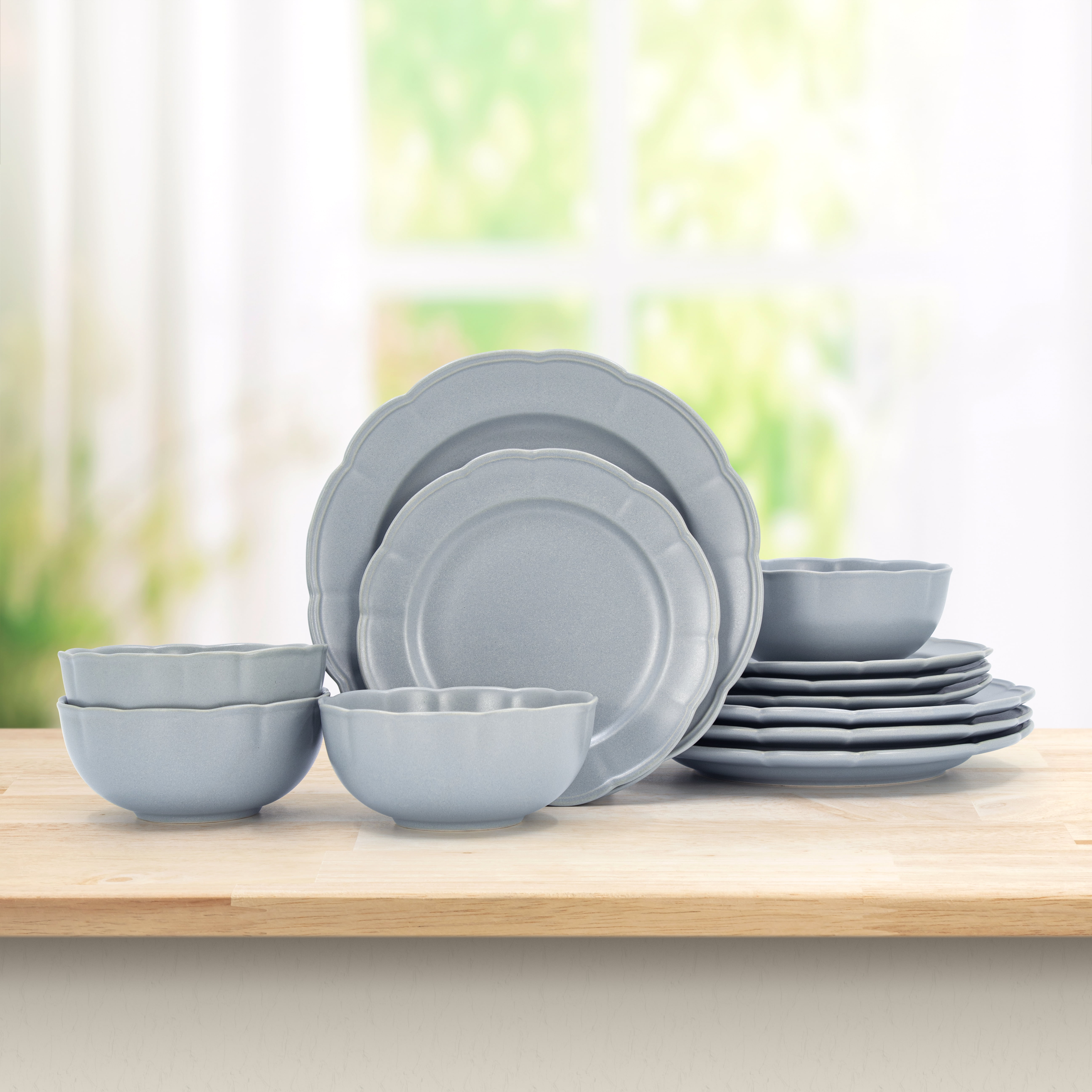 BU Scallop 6 inch Bowl Blue