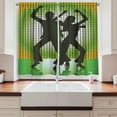 thumbnail image 2 of Ambesonne Party Kitchen Curtains, Disco Couple Dance, 55"x39", Pale Green Dark Green, 2 of 3