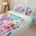 thumbnail image 3 of Metsweet Fairy Unicorn Castle Zipper Twin Comforter Sets with Fitted Sheet and 2 Pillowcases, Flying Butterflies Flowers Castle Zipper Bedding Set,4-Piece, 3 of 6