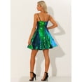 thumbnail image 4 of Disfraz de Halloween Vestido de lentejuelas brillantes con tirantes finos ajustables para mujer Verde XS, 4 of 5