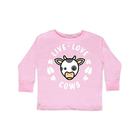

Inktastic Live Love Cows Gift Toddler Boy or Toddler Girl Long Sleeve T-Shirt
