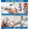 thumbnail image 6 of 3" x 3" x 3" x 3" x 2" DWV Double Sanitary Tee with Side Inlet Hub, White PVC Drain, Waste & Vent Fitting, (10 Pack), 6 of 7