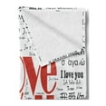 thumbnail image 2 of I Love You Soft Flannel Fleece Throw Blanket, Newspaper Love Words Contemporary Happy Mothers Day, Cozy Plush for Indoor and Outdoor Use, 70" x 90", White Black, by Ambesonne, 2 of 5