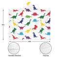 thumbnail image 3 of Wearable Blanket,White Colorful Dinosaurs Silhouette Pattern Hooded Wearable Sherpa Blanket for Adults & Teens,Winter Poncho Shawl Wrap Cape Thick Warm,50"x60", 3 of 5