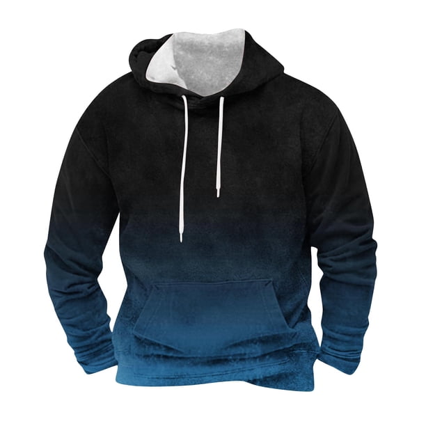 Sudadera con capucha para hombre, moda, bolsillos, manga larga, estampado degradado, sudadera con capucha, blusa para hombre, blusa de poliéster