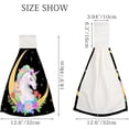 thumbnail image 3 of 1 Pcs Hanging Towels, Dish Towels Moon with Unicorn and Flowers Absorbent Hand Towels with Hanging Loop Washcloth for Bathroom Kitchen, 3 of 7