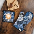 thumbnail image 5 of Pioneer Flower Floral Print Pattern Kitchen Oven Mitt and Pot Holder Sets 2 Pcs for Baking, Cooking and Grilling, Heat Resistant Up To 392 °F, 5 of 7