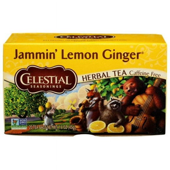 Celestial Jammin' Lemon Ginger Tea 20 ct Pack of 4