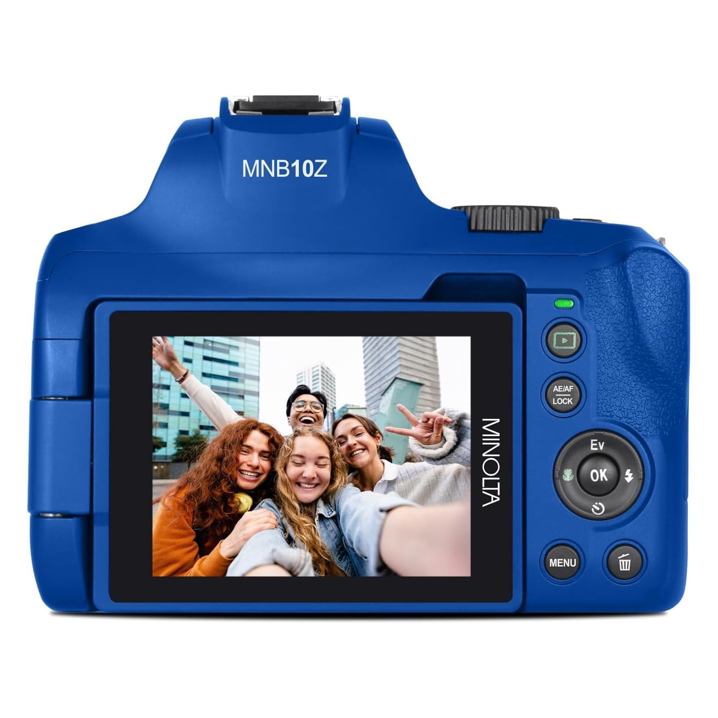 Minolta 64MP Auto Focus Digital Camera 10x Optical Zoom, 4K Ultra HD Video (Blue)