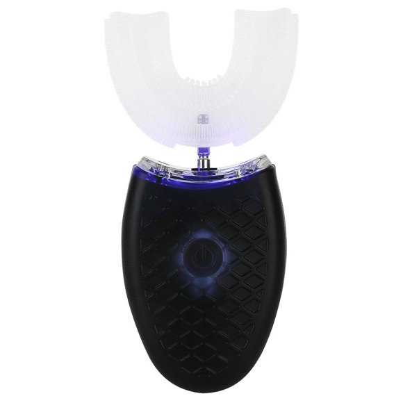 Cepillo de dientes eléctrico Cepillo de dientes eléctrico para adultos en forma de U Cepillo de dientes de limpieza automática Herramienta de cuidado bucal Cabezal de cepillo (NEGRO) Ecomeon no
