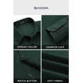 thumbnail image 4 of HISDERN Button Down Shirts for Mens Casual Forest Green Dress Shirts Regular Fit Long Sleeve Shirt, 4 of 13