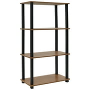 Redmon 4 Tier Open Shelf, Woodgrain, Particle Board, Adult Use, No Tools Assembly