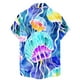 thumbnail image 3 of Playeras Y Camisas Para Hombre Hombres Moda Primavera Verano Casual Manga corta Turndown Neck Impreso Camisetas Top Blusa (Blue, 5XL), 3 of 5