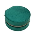 thumbnail image 3 of Mini joyero de viaje de terciopelo verde oscuro, joyero de viaje para niñas y mujeres, pequeño organizador de joyas para anillos, pendientes, collares, 3 of 5