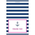 thumbnail image 1 of Navy Stripes Anchor Pink Nautical Thank You Cards and Envelopes - 50 count, 1 of 1