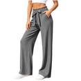 thumbnail image 3 of High Waist Summer Pants for Women Zaewscy Fashion Women Casual High Waist Pocket Pants Pants Comfortable Casual Pants Gray M, 3 of 9