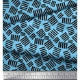 thumbnail image 3 of Soimoi Blue Cotton Duck Fabric Brush Stroke Abstract Print Sewing Fabric Yard 42 Inch Wide, 3 of 3
