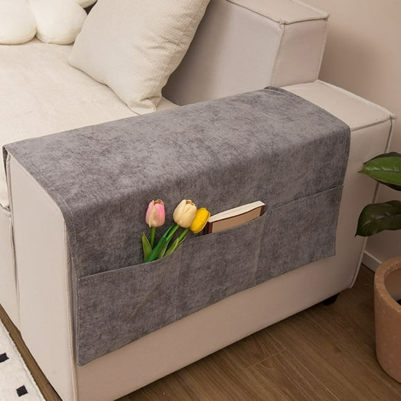 pstuiky Sofa Armrest Covers with 3 Pockets Non-Slip Washable Couch Arm Covers 70X110Cm Sofa Protector In Beige, Yellow, Orange, Grey, Blue