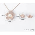 thumbnail image 3 of HomeKingdee Rose Gold Color​ Flower Pearl Jewelry Set for Women - Alloy and Pearl Necklace and Earrings Set for Various Occasions, 3 of 5