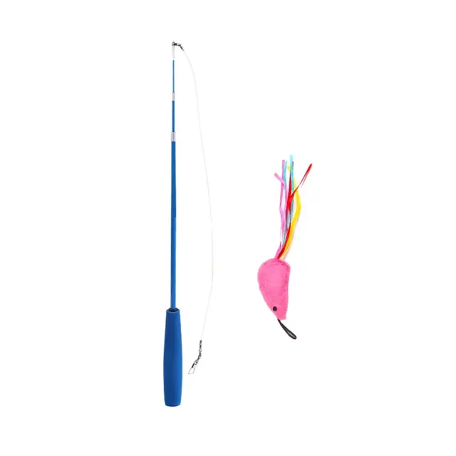 Cat Interactive Toy Feather Teaser Stick Wand Pet Retractable Feather Bell Refill Replacement Catcher Product for Cat Exercise 04