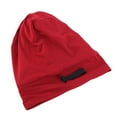 thumbnail image 2 of Linyer Hats Winter Skullies Turbans Unisex Baggy Chemo Underscarf Caps Islamic Hijabs Cover Headwear Wrap Protection wine red, 2 of 3