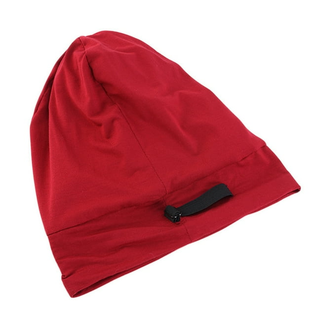 QualitChoice Chapeau Turbans Unisexe Baggy Chimio Underscarf Sleeping Caps Chaud Musulman Hijabs Tête Wrap Protection Cadeaux Vin Rouge 1Set