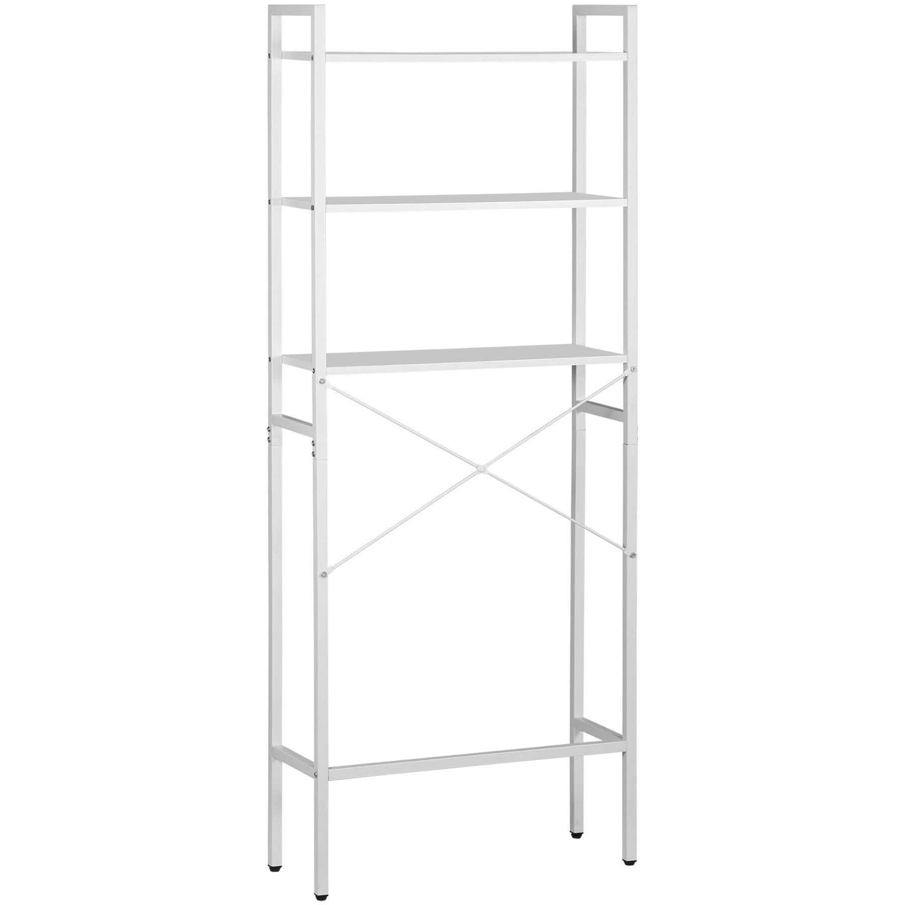 HomGarden Over The Toilet Storage 3-Shelf Bathroom Spacesaver MDF Organizer 24.8’’L x 64.4’’H White