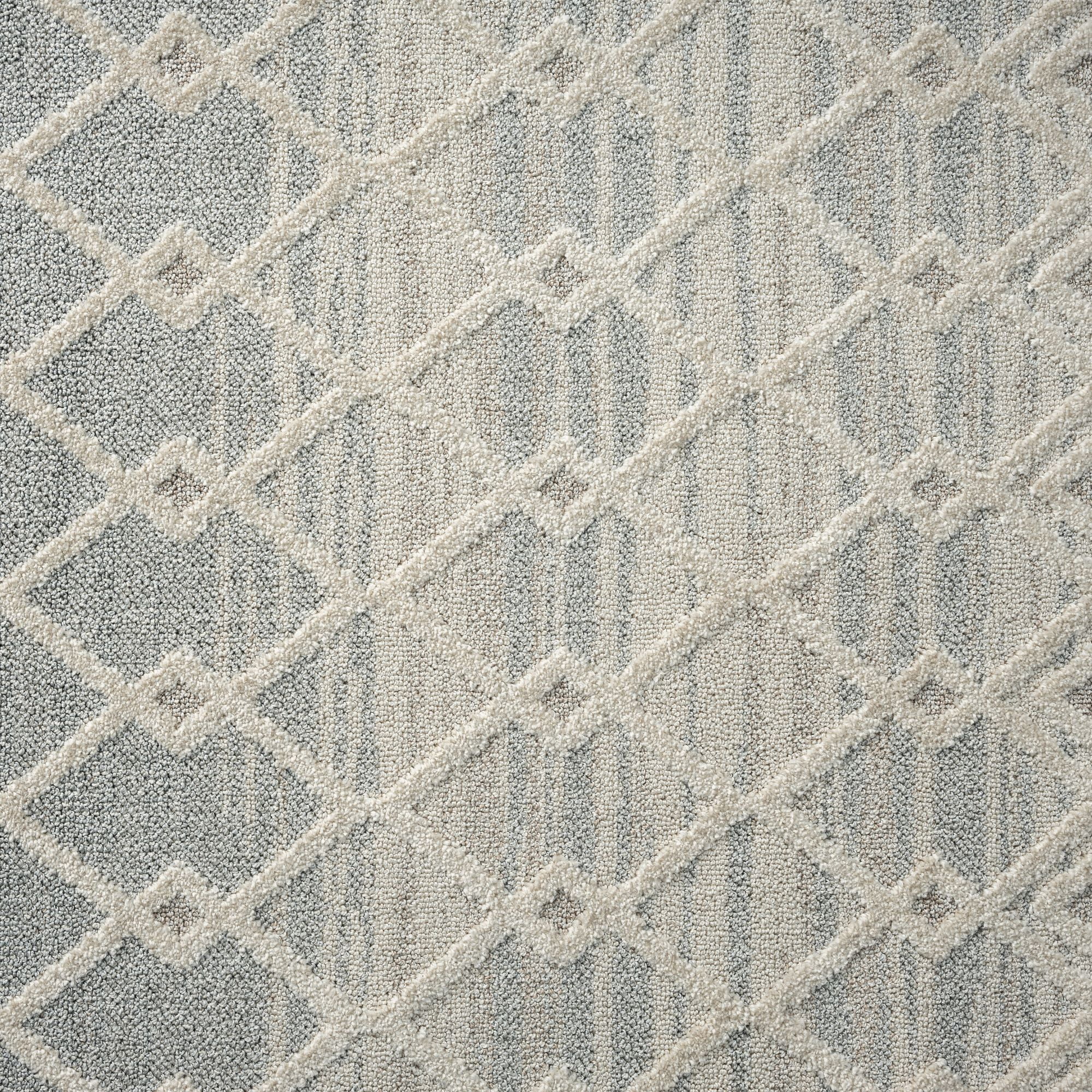 Brookstone Crescent Callisto Bohemian Diamond Link Indoor/Outdoor High Performance Area Rug, Grey/Ivory , 5'2"x7'2"