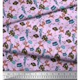 thumbnail image 3 of Soimoi Polyester Crepe Fabric Floral,Fish & Deer Cartoon Fabric Prints by Yard 42 Inch Wide, 3 of 3