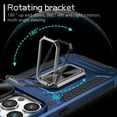 thumbnail image 6 of K-Lion for iPhone 12 Rugged Case, Heavy Duty Slide Camera Lens Military Grade Drop Protection Case Magnetic Ring Holder Stand Shockproof Case Cover for iPhone 12,Navyblue, 6 of 9