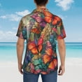 thumbnail image 4 of Disketp Butterflies On Rocky Cliff Hawaiian Shirts for Men,Mens Casual Short Sleeve Button Down Shirts Beach Shirt,Large, 4 of 7