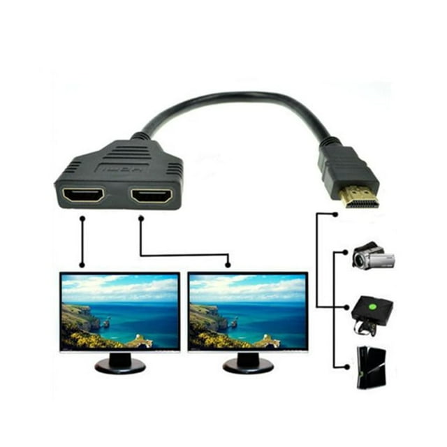 Cable HDMI ZENMELE Adaptador de puerto de salida HDMI a hembra Macho 2:1 Divisor Convertidor de entrada 1080P 2
