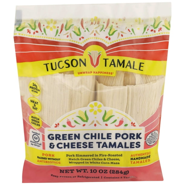 Tucson Tamale Green Chile Pork and Cheese Tamales, 10 Ounce 6 per